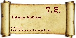 Tukacs Rufina névjegykártya